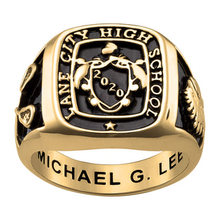 Men's Yellow CELEBRIUM Crest Square Signet Class Ring