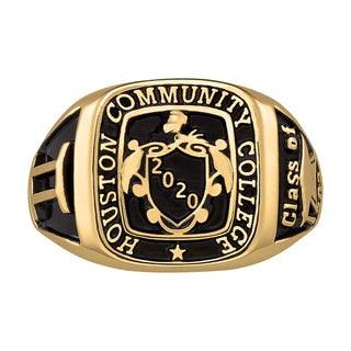 Ladies Yellow CELEBRIUM Crest Square Signet Ring