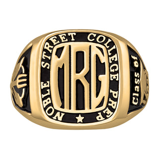 Men's 14K Gold over Sterling Rectangle Signet Class Ring