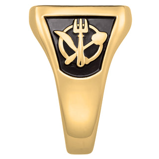 14K Gold over Sterling Men's Monogram Rectagular Class Ring