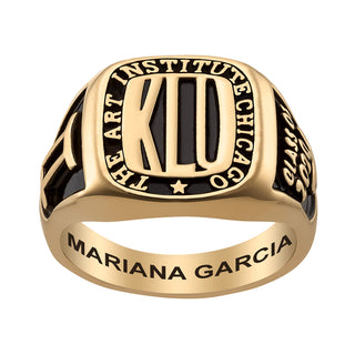 Ladies Yellow CELEBRIUM Rectangle Signet Class Ring