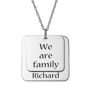 Sterling Silver Engraved Family Names Layered Necklace