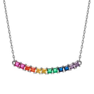 Silvertone Rainbow Necklace