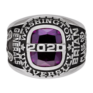 Silver Personalized-Top Birthstone Class Ring
