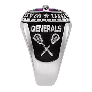 Platinum Plated Sterling Silver Personalized-Top Birthstone Class Ring