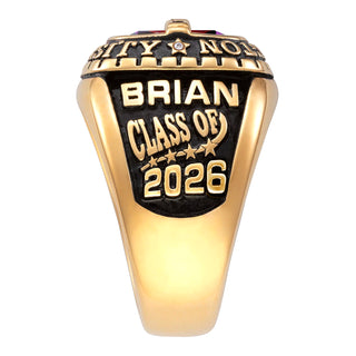 14K Gold over Sterling Personalized-Top Birthstone Class Ring