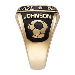 14K Gold over Sterling Double Row Traditional Men's Class Ring