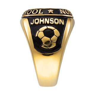 14K Gold over Sterling Double Row Traditional Men's Class Ring