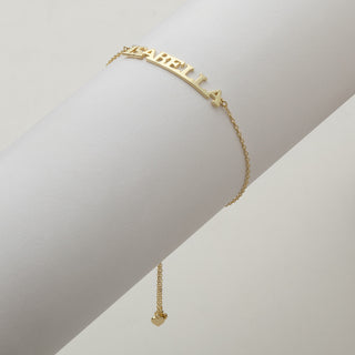 14K Gold over Sterling Adjustable Name Bracelet