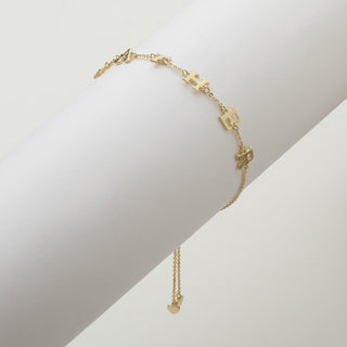 14K Gold over Sterling Adjustable Name Bracelet