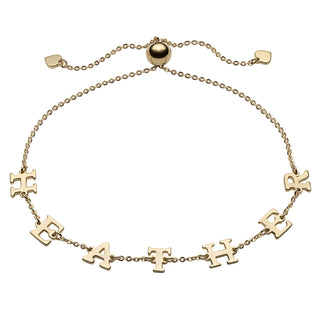 14K Gold over Sterling Adjustable Name Bracelet