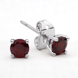 Genuine Garnet and Diamond Accent Ring with Earrings