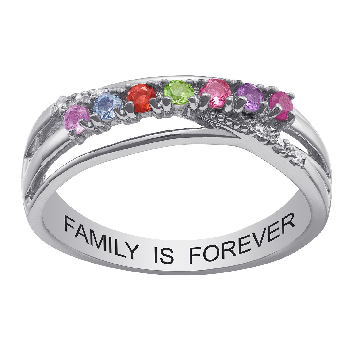 Sterling silver family rings on sale