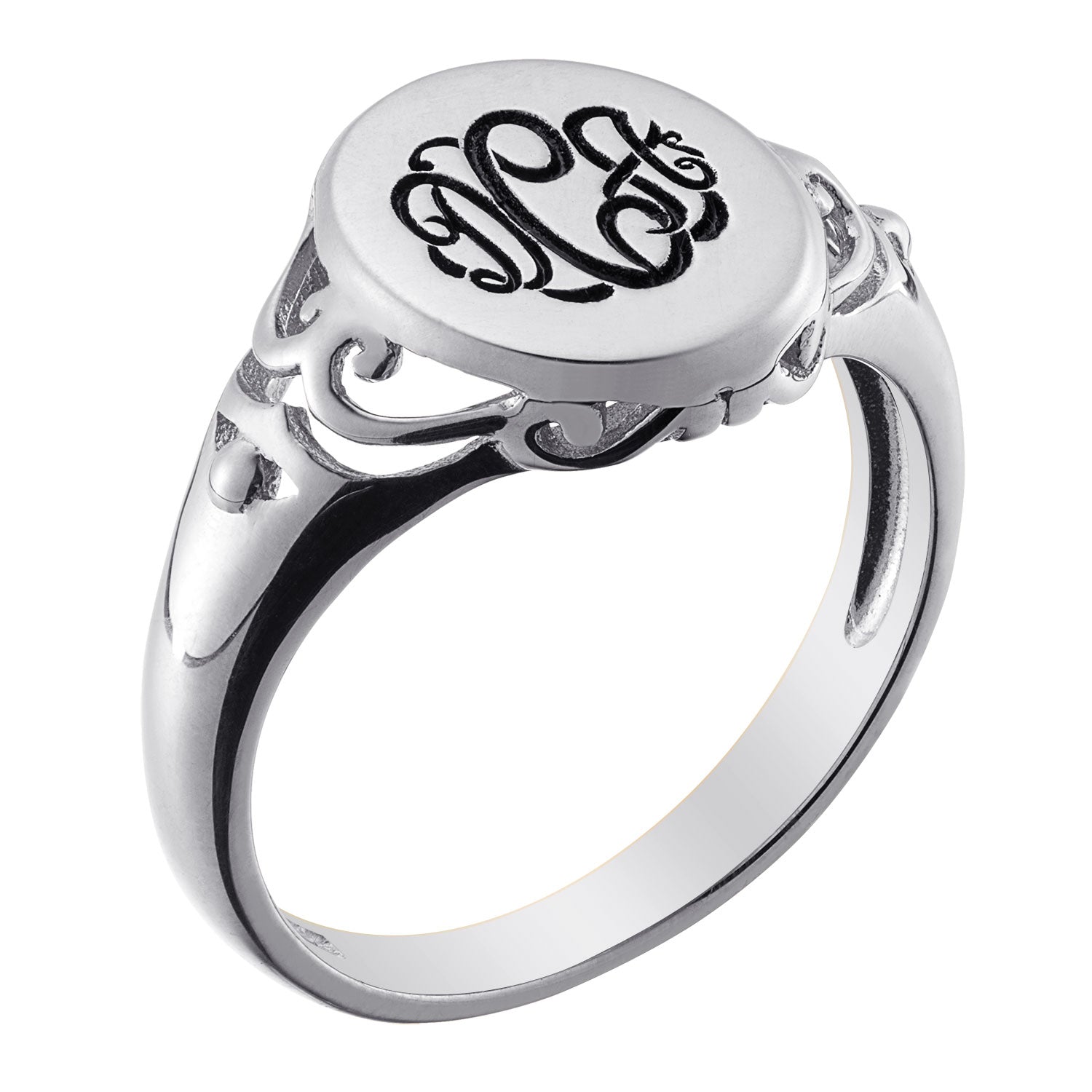 Oval monogram ring deals