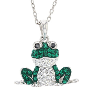 Crystal Frog with Crown Necklace