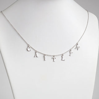 Sterling Silver Station Name Necklace