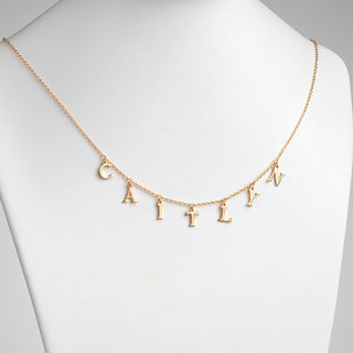 14K Gold over Sterling Station Name Necklace