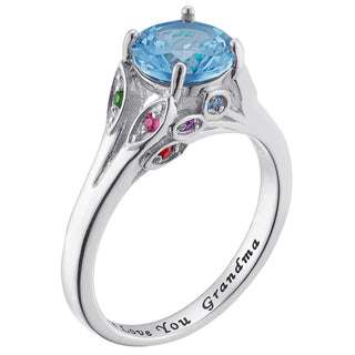 Sterling Silver Personalized Mother's and Grandmother's Birthstone Ring