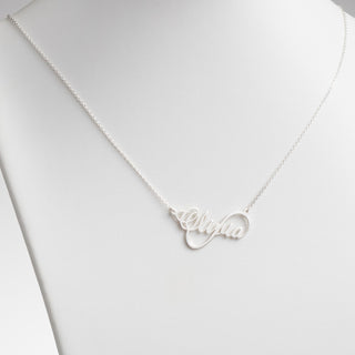 Sterling Silver Script Name Infinity Necklace