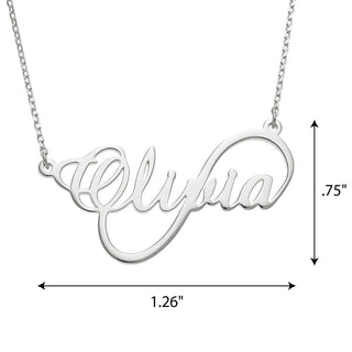 Sterling Silver Script Name Infinity Necklace