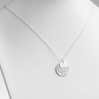 Sterling Silver Nesting Circles with Names Necklace