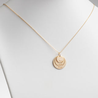14K Gold over Sterling  Nesting Circles with Names Necklace
