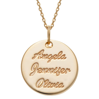 14K Gold over Sterling Family Tree Name Necklace