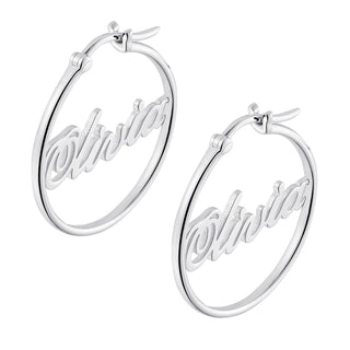 Sterling Silver Name Small Hoop Earrings