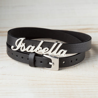 Name Leather Wrap Bracelet and Choker