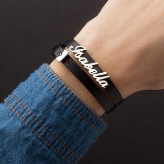 Name Leather Wrap Bracelet and Choker