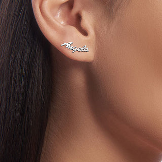 Sterling Silver Name Earrings