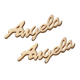 14K Gold Plated Personalized Script Name Earrings