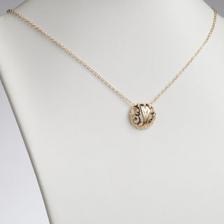 Single Sided 3-D 18x18mm Round Traditional Monogram Unframed Pendant