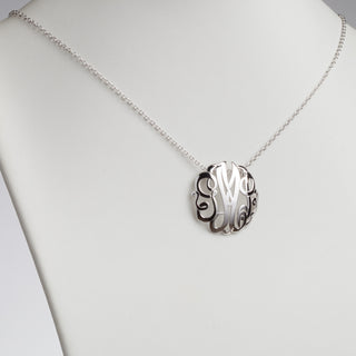 Single Sided 3-D 28x28mm Round Traditional Monogram Unframed Pendant