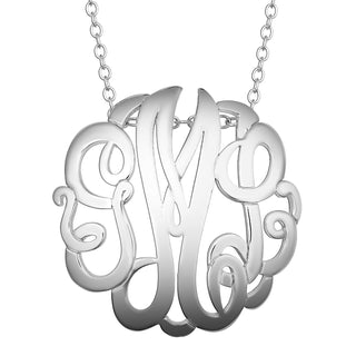 Single Sided 3-D 28x28mm Round Traditional Monogram Unframed Pendant
