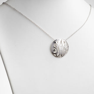 Single Sided 3-D 28x28mm Round Traditional Monogram Pendant