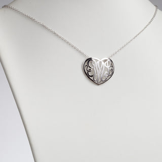Single Sided 3-D 30x24mm Heart Framed Monogram Pendant