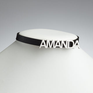 Uppercase Name Leather Wrap Bracelet and Choker