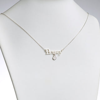 Sterling Silver Name with Basketball Charm Necklace