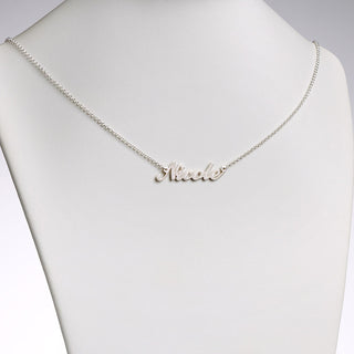 Sterling Silver Script Name with Outline Necklace