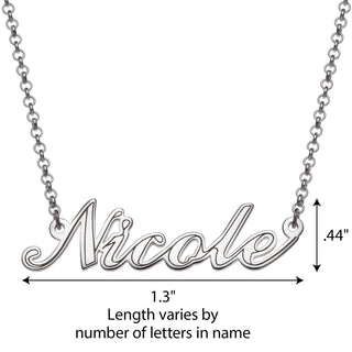 Sterling Silver Script Name with Outline Necklace