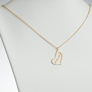 14K Gold over Sterling Personalized Heart with CZ Necklace