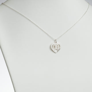 Sterling Silver Personalized Name and Number Heart Necklace