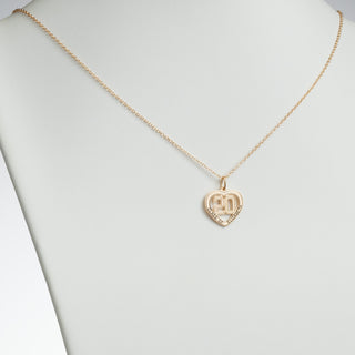 14K Gold over Sterling Name and Class of Heart Necklace