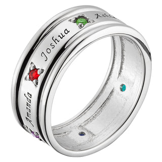 Family Name and Birthstone Ring