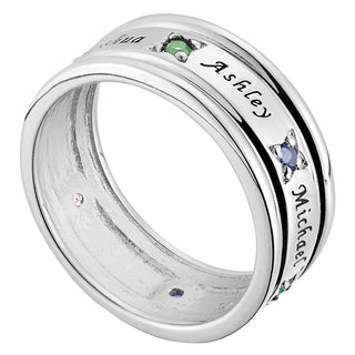 Family Name and Birthstone Ring