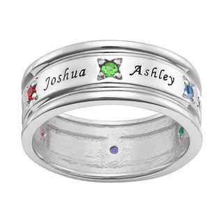 Family Name and Birthstone Ring