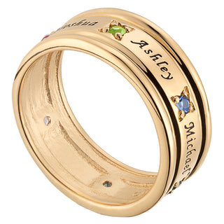 Family Name and Birthstone Ring