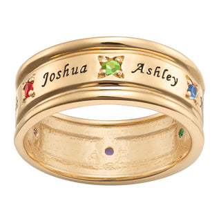 Family Name and Birthstone Ring