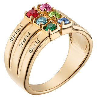 Family Name and Birthstone Ring